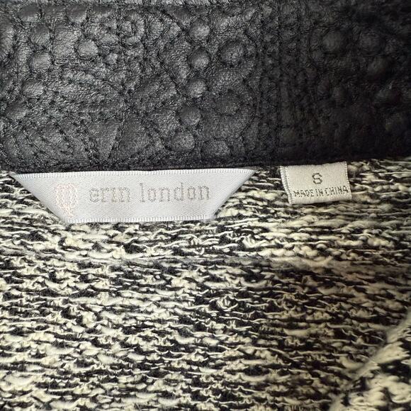 Erin London Jacket Size S Black Cream Zip Up Texture Blazer Animal Corp Business - Picture 4 of 4